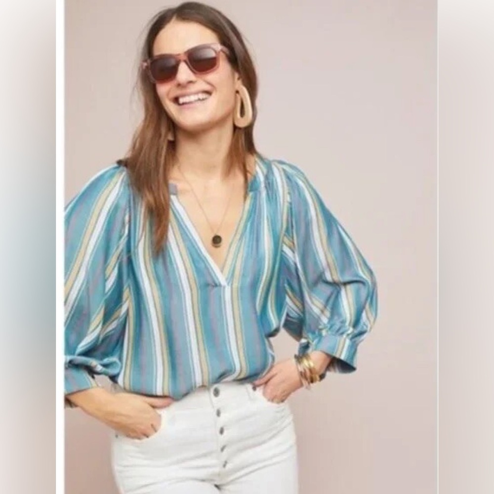 Maeve by Anthropologie Byron Balloon sleeve blouse